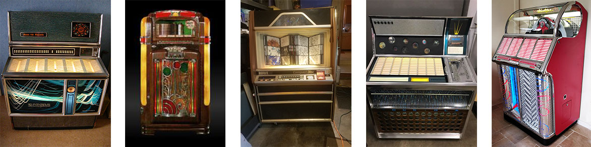 Pictures form service calls on Wurlitzer Zodiac 3500 from the 70's, Wurlitzer bubler jukebox, Rowe CD Jukebox, 70's vintage jukebox and 50s vintage red jukebox.